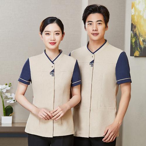 酒店客房保潔阿姨制服護理工工裝短袖餐廳清潔服務員工作服夏新款