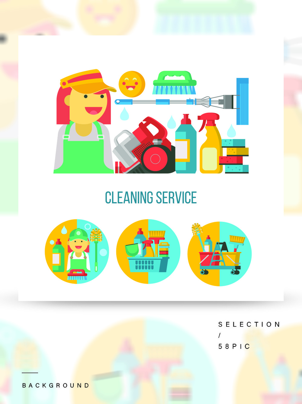 專業(yè)清潔服務(wù) 現(xiàn)代視覺(jué)標(biāo)識(shí)與工具組合解析